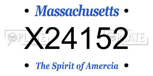 X24152 Massachusetts License Plate