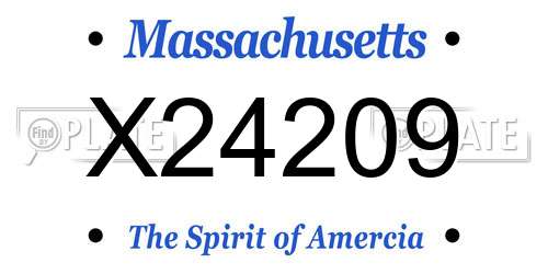 X24209 Massachusetts License Plate