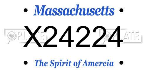 X24224 Massachusetts License Plate