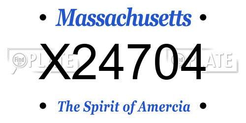 X24704 Massachusetts License Plate