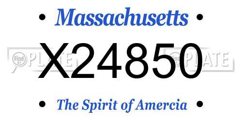X24850 Massachusetts License Plate