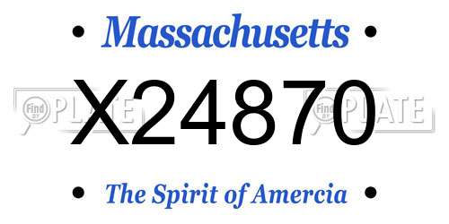 X24870 Massachusetts License Plate