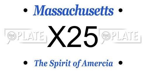 X25 Massachusetts License Plate
