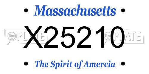 X25210 Massachusetts License Plate