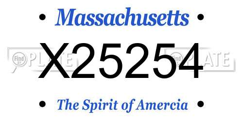 X25254 Massachusetts License Plate