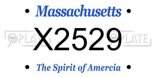 X2529 Massachusetts License Plate