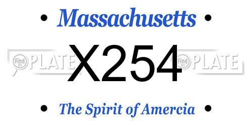 X254 Massachusetts License Plate