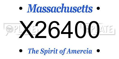 X26400 Massachusetts License Plate