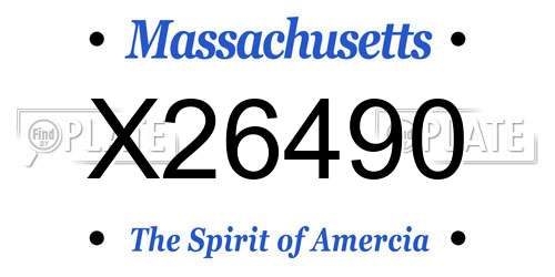 X26490 Massachusetts License Plate