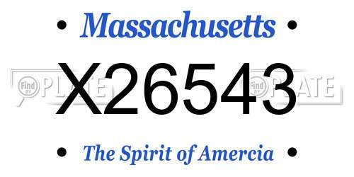 X26543 Massachusetts License Plate