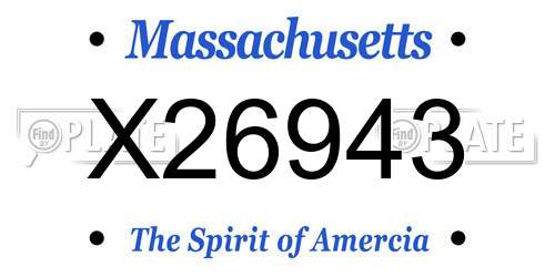 X26943 Massachusetts License Plate