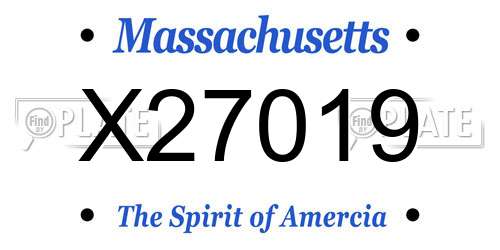 X27019 Massachusetts License Plate