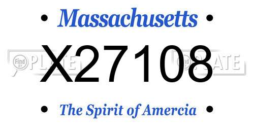 X27108 Massachusetts License Plate