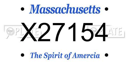 X27154 Massachusetts License Plate