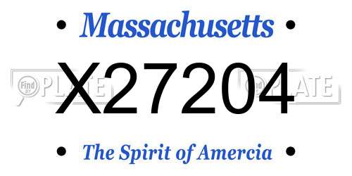 X27204 Massachusetts License Plate
