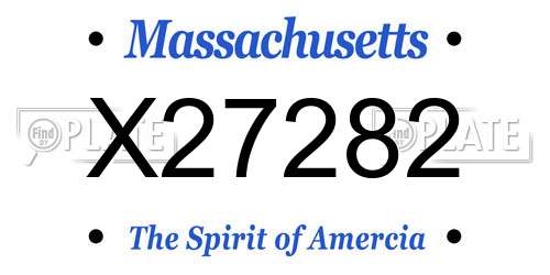 X27282 Massachusetts License Plate