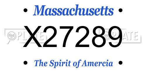 X27289 Massachusetts License Plate