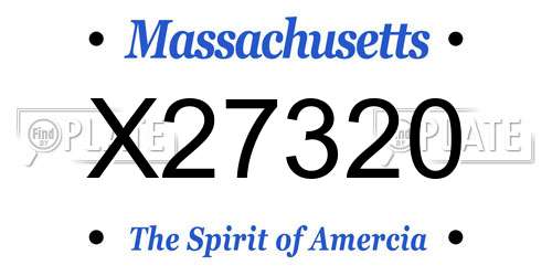 X27320 Massachusetts License Plate