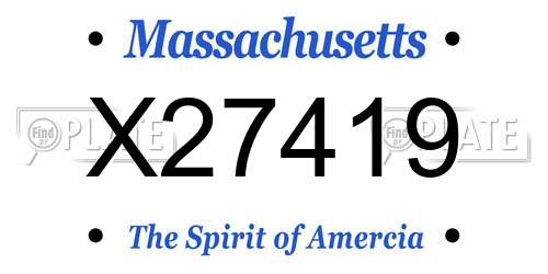 X27419 Massachusetts License Plate