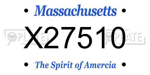 X27510 Massachusetts License Plate