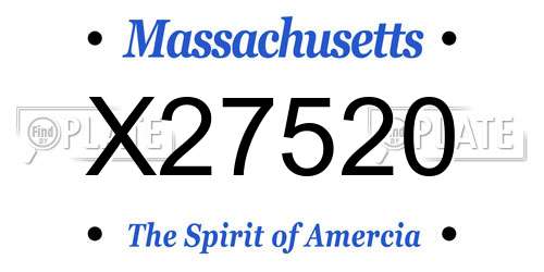 X27520 Massachusetts License Plate