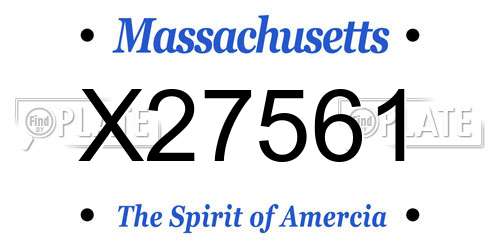 X27561 Massachusetts License Plate