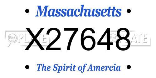 X27648 Massachusetts License Plate