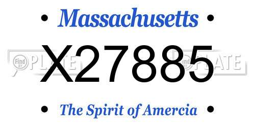 X27885 Massachusetts License Plate