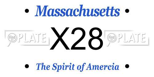 X28 Massachusetts License Plate