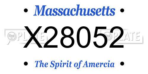X28052 Massachusetts License Plate