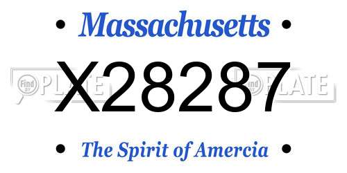 X28287 Massachusetts License Plate