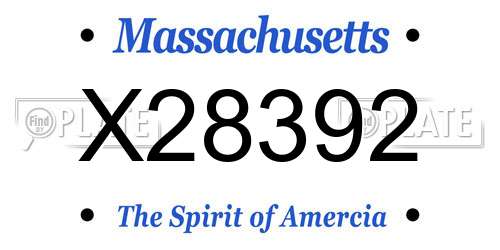 X28392 Massachusetts License Plate