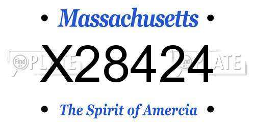 X28424 Massachusetts License Plate