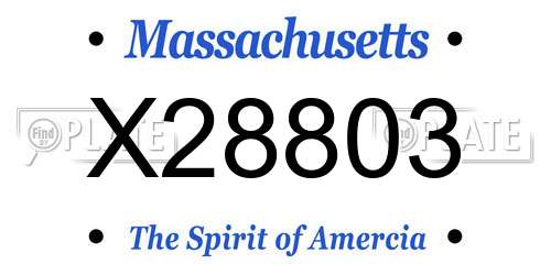 X28803 Massachusetts License Plate