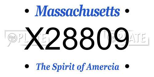 X28809 Massachusetts License Plate