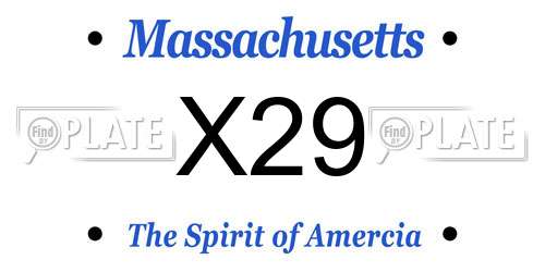 X29 Massachusetts License Plate