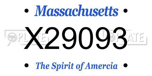 X29093 Massachusetts License Plate