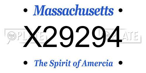 X29294 Massachusetts License Plate