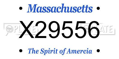 X29556 Massachusetts License Plate