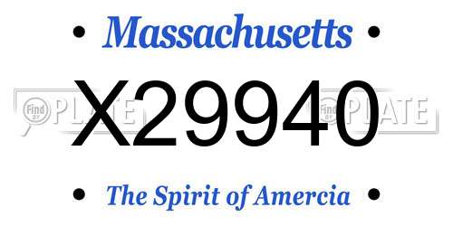 X29940 Massachusetts License Plate