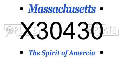 X30430 Massachusetts License Plate