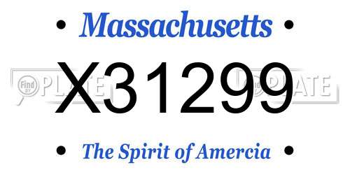 X31299 Massachusetts License Plate