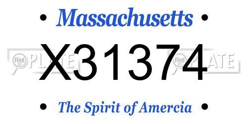 X31374 Massachusetts License Plate