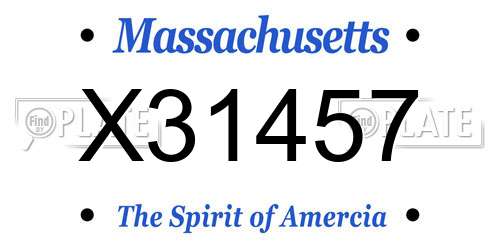 X31457 Massachusetts License Plate