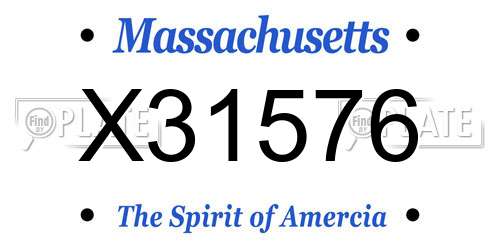 X31576 Massachusetts License Plate
