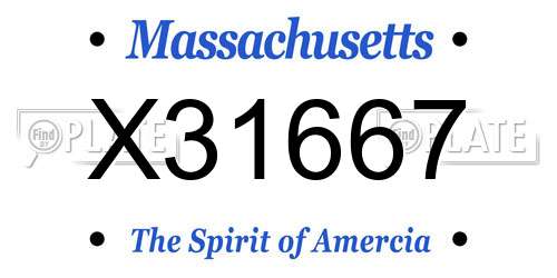 X31667 Massachusetts License Plate