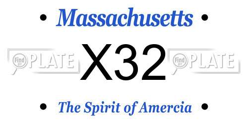 X32 Massachusetts License Plate