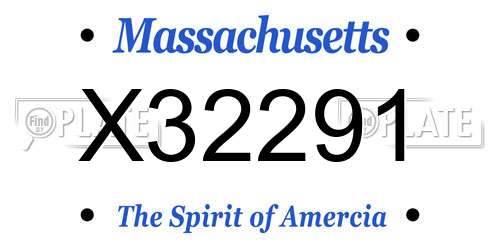 X32291 Massachusetts License Plate