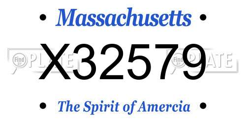 X32579 Massachusetts License Plate
