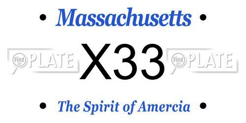 X33 Massachusetts License Plate